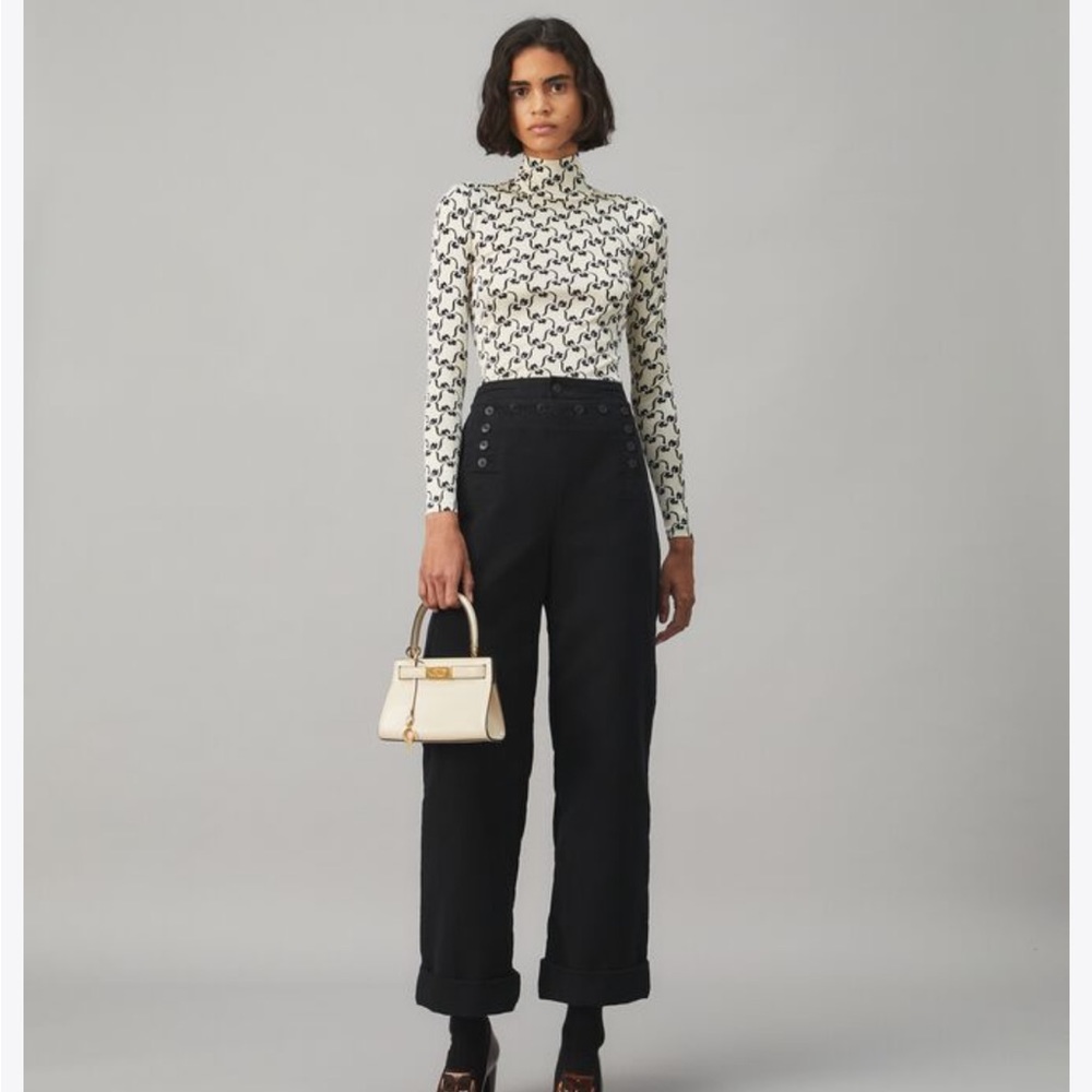 Tory Burch MOLESKIN CROPPED SAILOR TROUSER SIZE 6